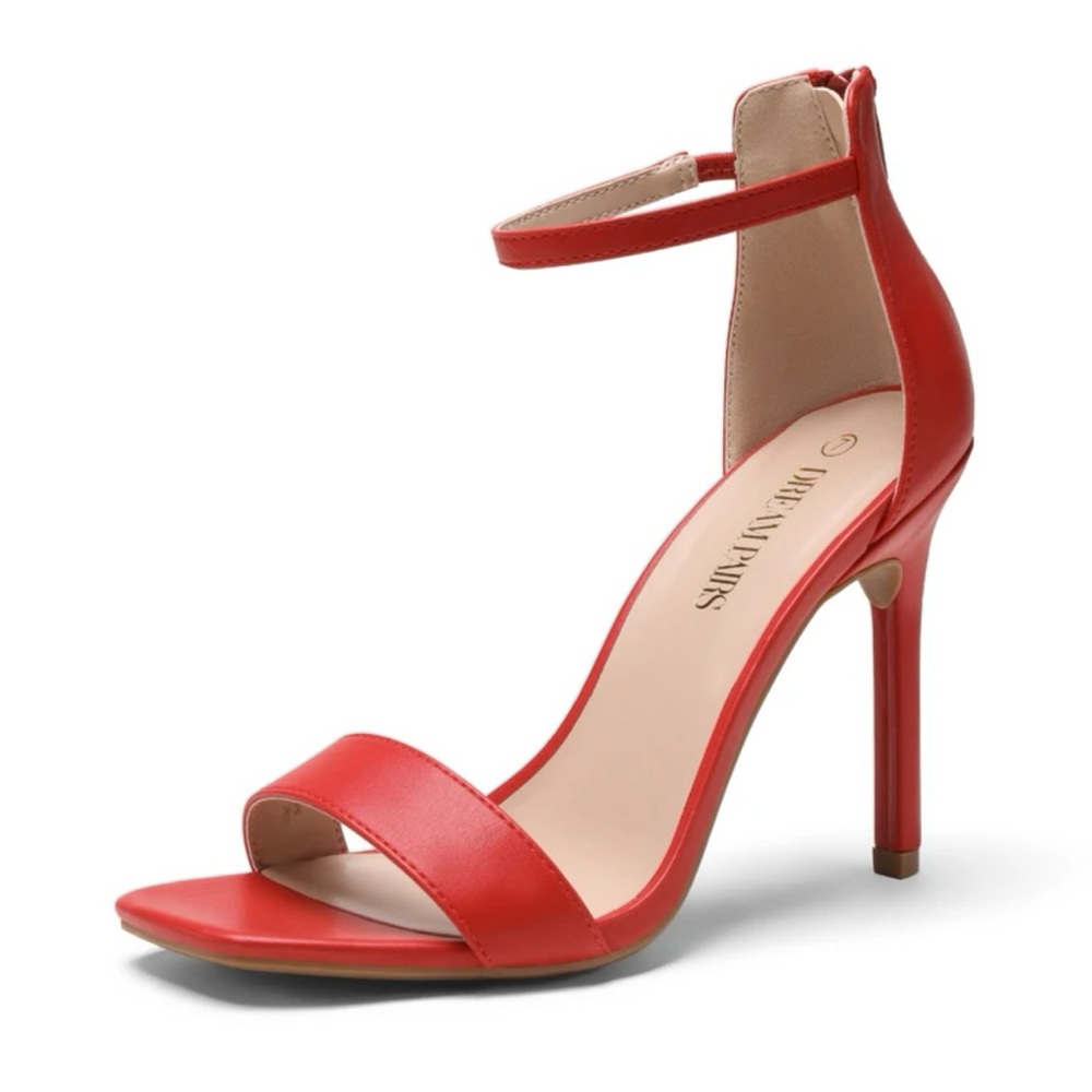 Red Square Toe High Heel Stilettos